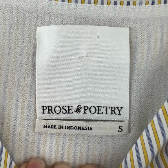Prose & Poetry Striped Button Tank Top Size S - Picture 4 of 8
